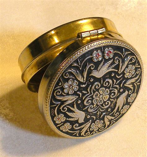 antique metal pill box|old fashioned ornate pill containers.